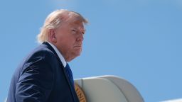 President Donald Trump boards Air Force One at the Hagerstown Regional Airport in Maryland, on July 31.