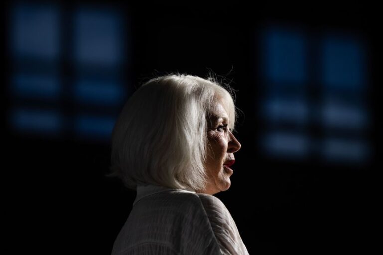 Former Mesa County clerk Tina Peters speaks during the first day of the Rocky Mountain Voice Freedom Festival, weeks after her release from prison, Castle Rock, Colorado.