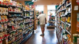 A shopper browses products at a grocery store in Wilmington, North Carolina, US, on Saturday, Aug. 8, 2026. Global food prices ticked up in July to the highest in more than three years as renewed concerns over key grain export corridors compounded adverse weather across major growing regions. Photographer: Allison Joyce/Bloomberg via Getty Images