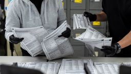 Election workers process mail-in ballots following a primary election at San Francisco County's election operations facility at City Hall in San Francisco, California, US, on Tuesday, June 9, 2026. The race for California governor is on track for a two-person runoff in November between veteran Democratic politician Xavier Becerra and Republican Steve Hilton, a British-born television personality endorsed by President Donald Trump.