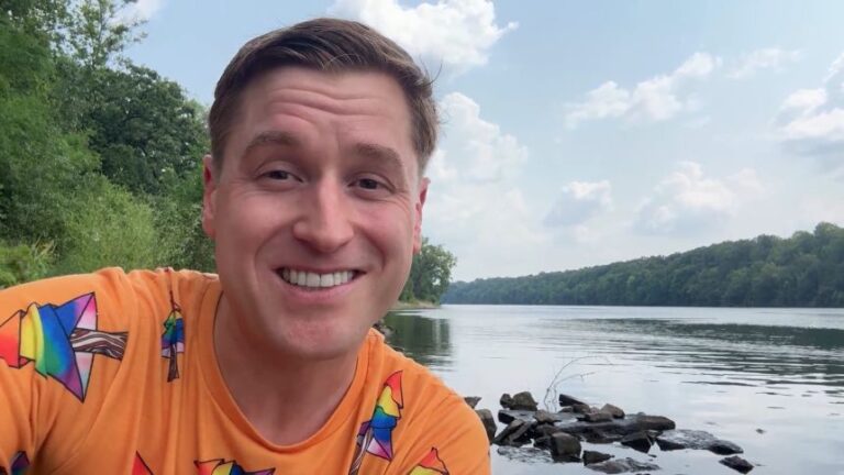 <p>Mikah Meyer speaks to CNN from his local national park, the Mississippi National River and Recreation Area</p>