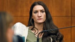 Lindsay Clancy waits for Judge William Sullivan to call a prospective jury member into court on day three of jury selection in her triple murder trial in Plymouth Superior Court in Plymouth, Massachusetts, U.S., on July 22, 2026.