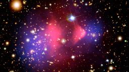 This composite image shows the galaxy cluster 1E 0657-56, also known as the