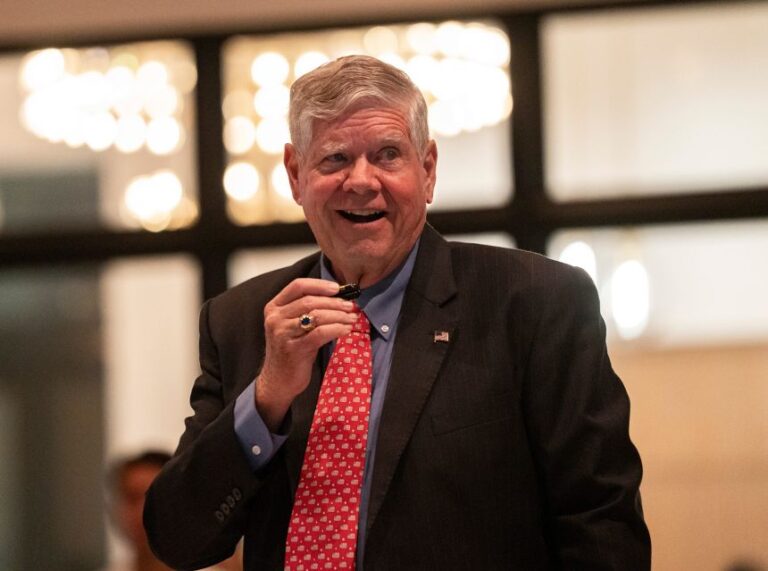 Jim Oberweis speaks during a fundraising event for his congressional campaign at the Grey Oaks Country Club in Naples, Florida, in January.