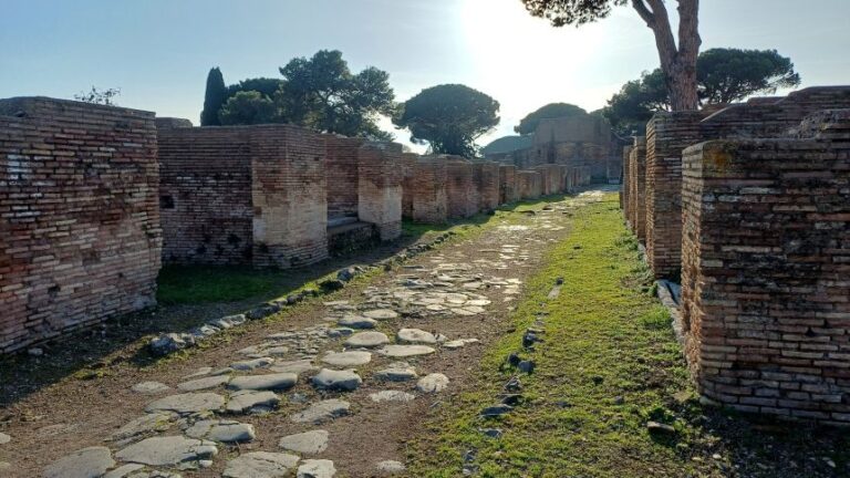 A street in Ostia, the ancient seaport of Rome, at the mouth of the Tiber River.
