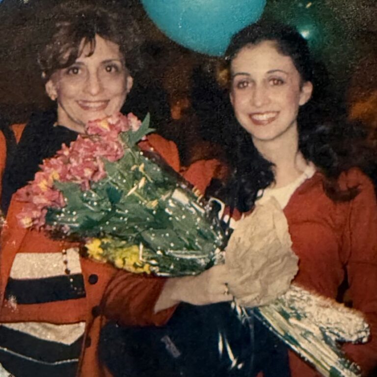 Writer Lauren DePino is seen with her late mother, Cathy DePino, after a high school musical performance.
