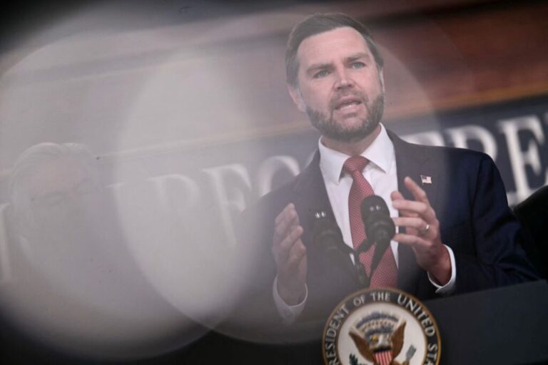 Vice President JD Vance speaks during a news conference in Washington on September 22.