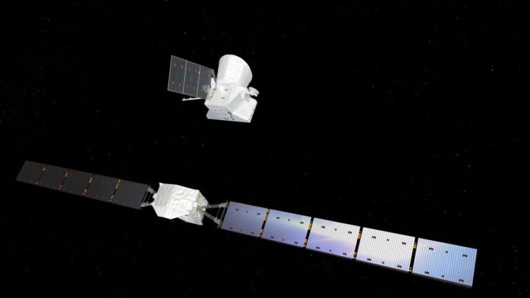 After nearly eight years, the Mercury Transfer Module (bottom) has finished its part of the mission.
