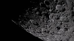 Captured by the Artemis II crew, the heavily cratered terrain of the eastern edge of the Moon's South Pole-Aitken basin.