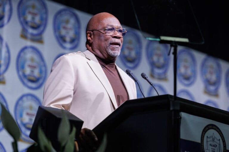 Detroit NAACP President Wendell Anthony speaks in Detroit on April 26.