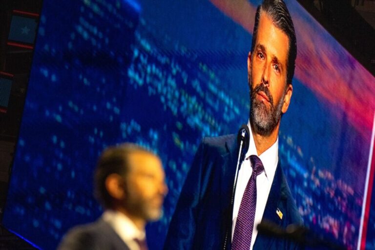 Donald Trump, Jr. speaks on Thursday.