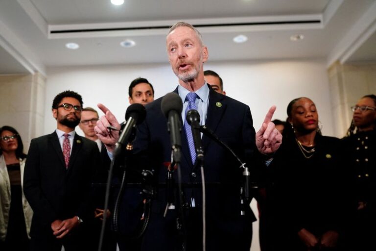 Rep. Stephen Lynch speaks to the media on Capitol Hill, on March 18, 2026.