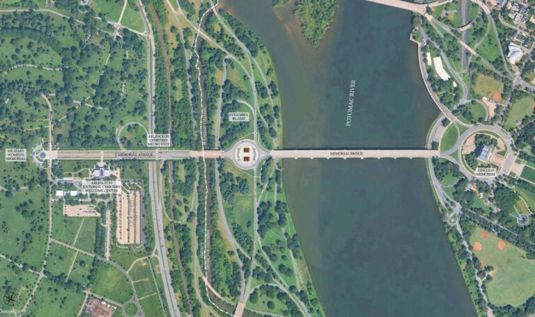 This rendering shows the design for President Donald Trump’s proposed “Triumphal Arch” in Washington, DC.