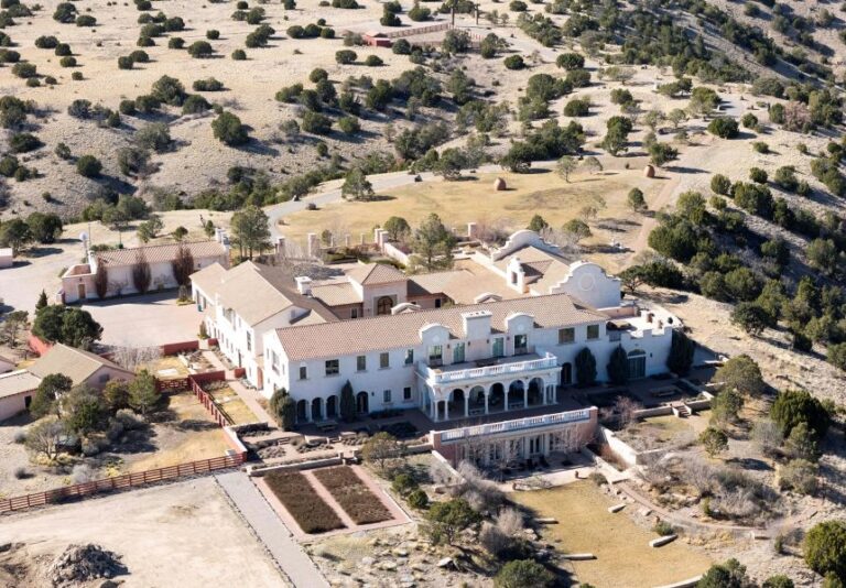 A drone view shows Zorro Ranch, a property formerly owned by Jeffrey Epstein, near Stanley, New Mexico, on March 8.