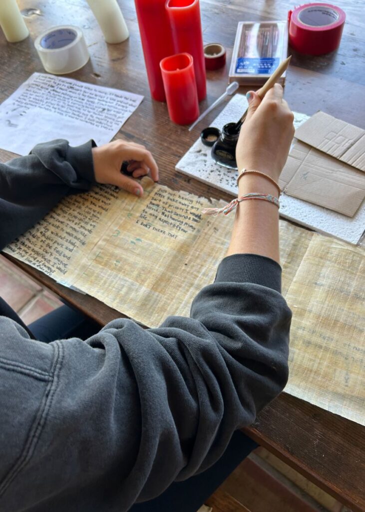Friends of lead author Douglas Seiler wrote on modern-day papyri with lead-spiked black ink. The researchers carbonized the scroll and took an X-ray CT scan to read the text.