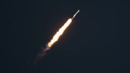 A SpaceX Falcon Heavy rocket launches with NASA’S Nancy Grace Roman Space Telescope onboard from Launch Complex 39A, Sunday, Aug. 30, 2026, at NASA’s Kennedy Space Center in Florida. Roman will investigate dark energy and dark matter, conduct a statistical census of planetary systems, and enable a broad range of additional astrophysics research. Launch occurred at 7:26 a.m. EDT.