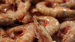NITEROI, BRAZIL - AUGUST 5: Fresh prawns are displayed at the Mercado São Pedro, the St. Peter's fresh fish market, on August 5, 2009 in Niteroi in Brazil. Stating in its website that fish is a good source of protein, not high in saturated fat, and a good source of omega-3 fatty acids, the American Heart Association recommends eating seafood at least twice a week. (Photo by David Silverman/Getty Images)