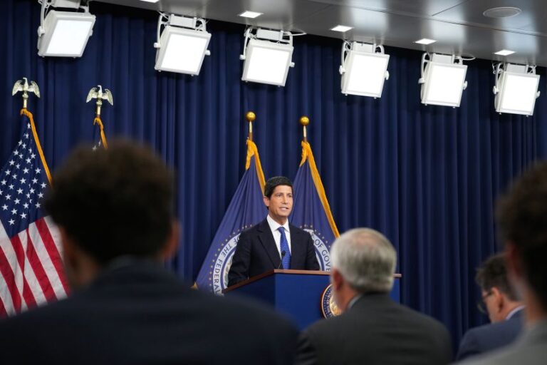 Federal Reserve Chair Kevin Warsh speaks at Federal Reserve headquarters on September 16 in Washington, DC.