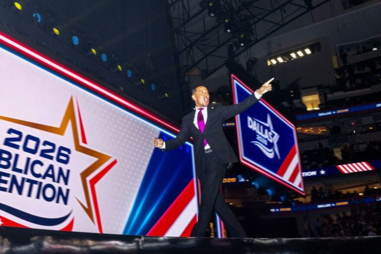 TW Shannon, former Speaker of the Oklahoma House of Representatives and the Republican nominee for Lt. Governor in Oklahoma, departs the stage after speaking.