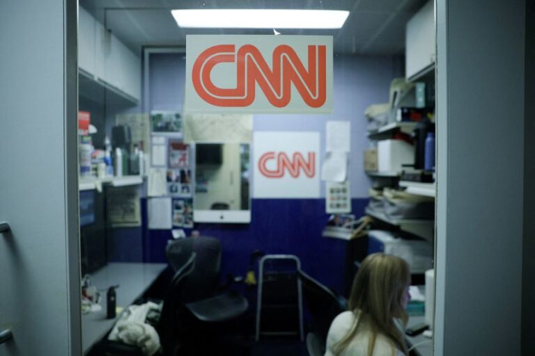 The CNN booth at the White House after US President Donald J. Trump announced he would ban CNN, MS NOW, and Politico, from the White House in Washington, DC, on Friday, September 18.