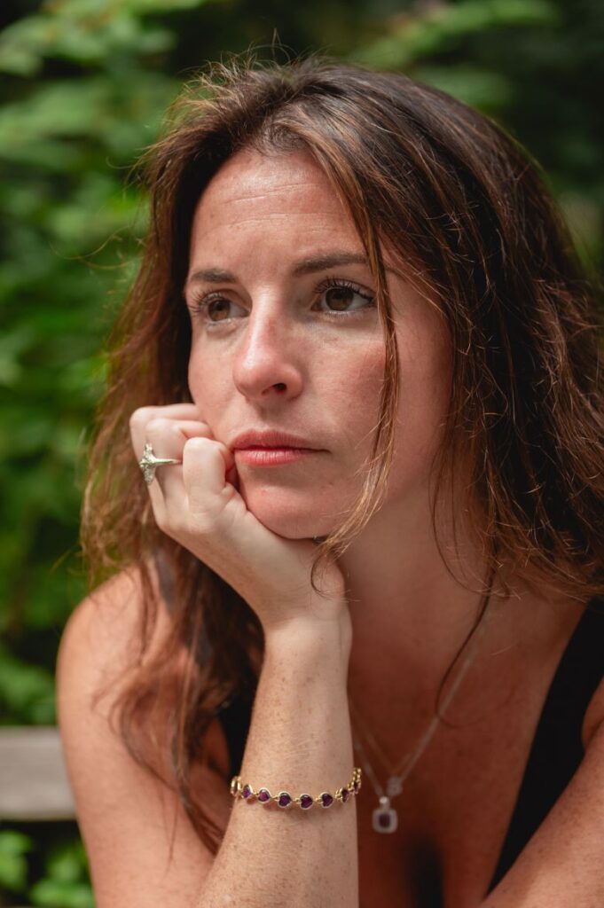 Bridget Gormley sits for a portrait at City Hall Park in New York.