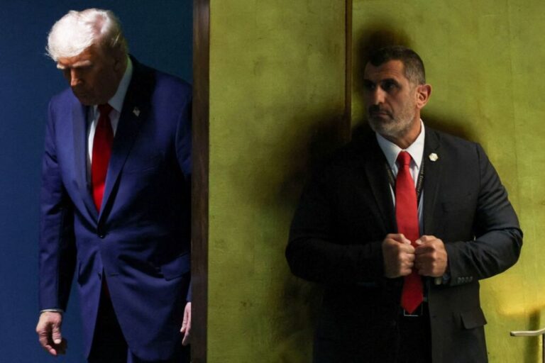 President Donald Trump walks to address the 80th United Nations General Assembly at UN headquarters in New York City on September 23, 2025.