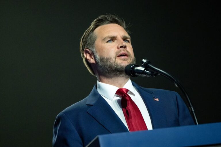 Vice President JD Vance speaks at the GOP Midterm Convention, at American Airlines Center in Dallas, Texas, on Thursday, September 10, 2026.