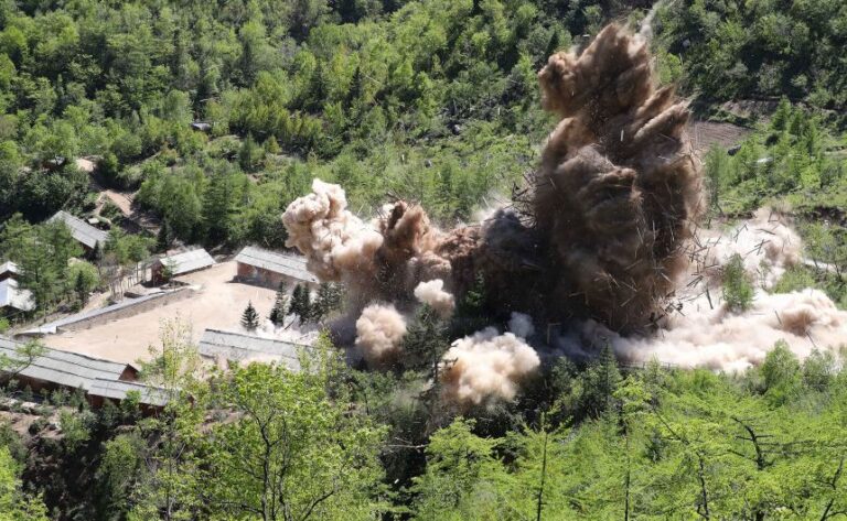 International journalists invited into North Korea in 2018 witnessed explosions at the site and observed its apparent destruction.