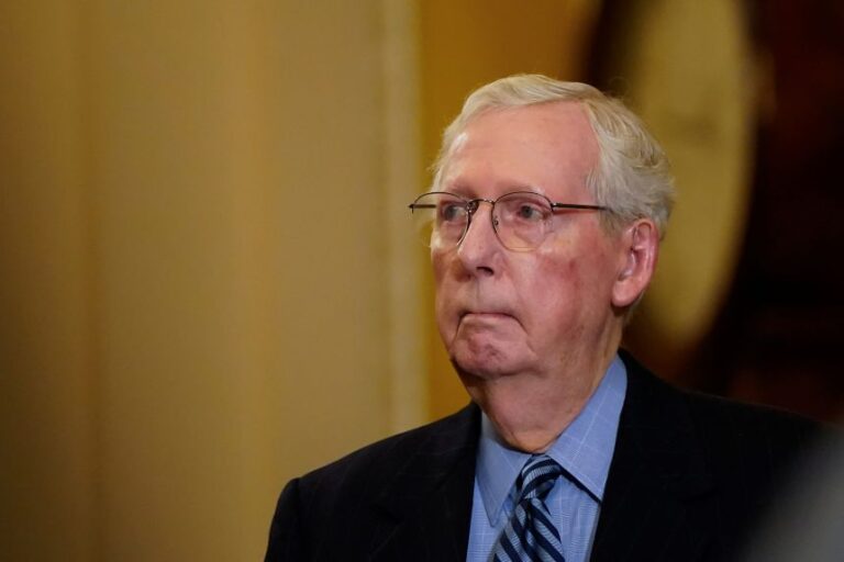 Sen. Mitch McConnell holds a press conference following the Senate Republicans' weekly policy lunch at the Capitol in Washington, DC, on November 19, 2024.