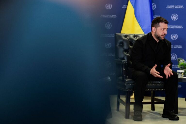 Ukrainian President Volodymyr Zelensky participates in a meeting with US President Donald Trump during the 81st United Nations General Assembly in New York on September 22.