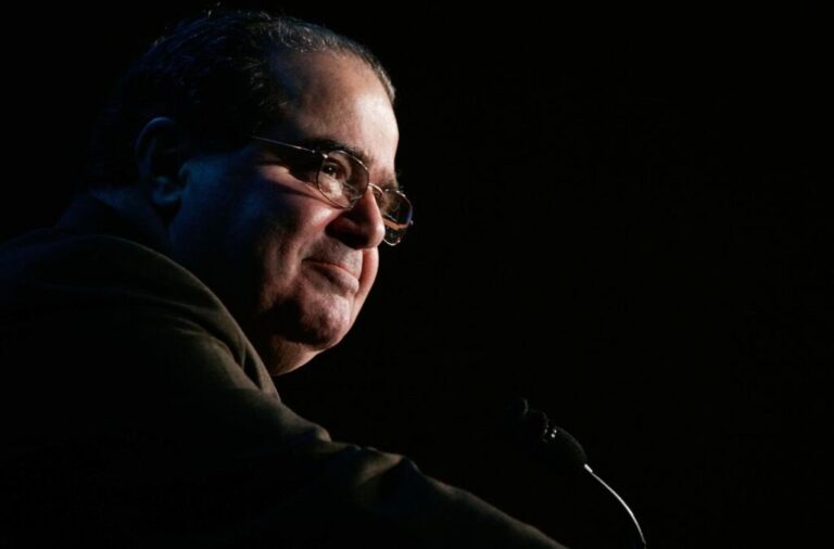 US Supreme Court Justice Antonin Scalia pauses as he addresses a Northern Virginia Technology Council breakfast on December 13, 2006 in McLean, Virginia.