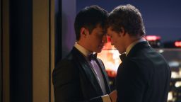 Shane Hollander (Hudson Williams) and Ilya Rozanov (Connor Storrie) in 'Heated Rivalry'