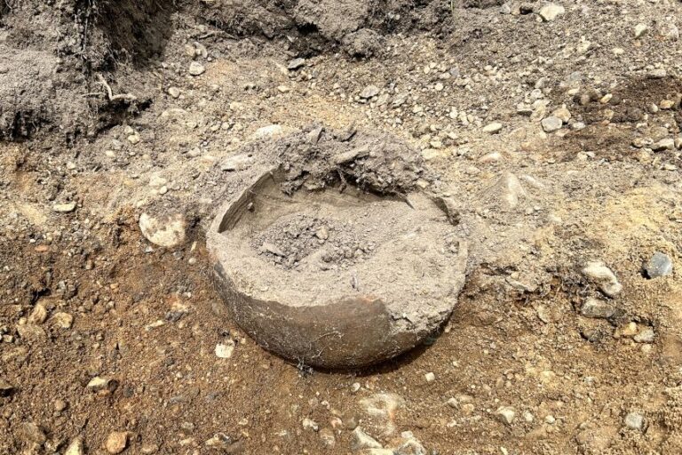 This clay vessel was dug up in a garden in Rebild, Denmark.