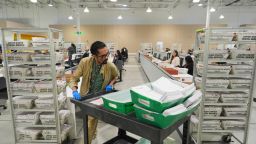 Ballots are sorted the day after California's primary election at the LA County Ballot Processing Center, in City of Industry, California, on June 3.