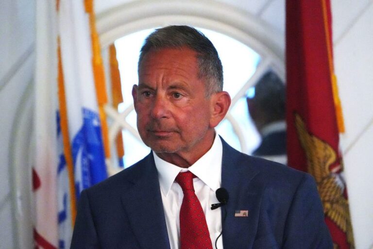 Republican US House candidate Anthony DiLorenzo is seen June 24, 2026 in Hampton, attending a John Sununu vs. Scott Brown U.S. Senate race debate, an event that also featured House candidates.