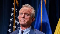 HHS Secretary Robert F. Kennedy Jr. attends a press conference at the US Department of Health and Human Services in Washington, DC, on July 21.