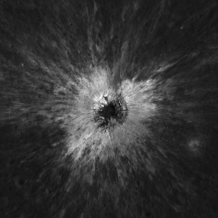 The orbiter's Narrow-Angle Camera captured a close-up view of the crater on December 5, 2025.