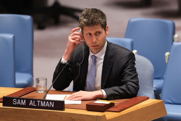 OpenAI CEO Sam Altman listens to a speaker at the United Nations Security Council, during a session on artificial intelligence, on September 23.