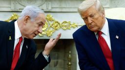 The relationship between Israeli Prime Minister Benjamin and US President Donald Trump, shown in April, 2025, has soured ahead of crucial elections.