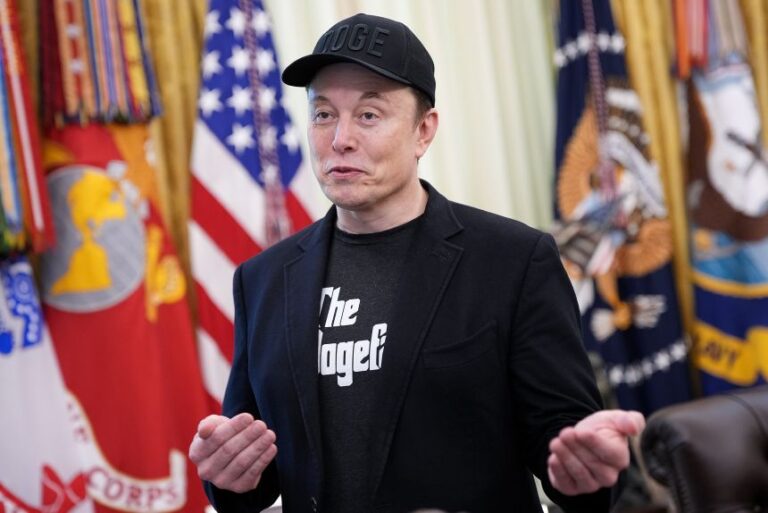 Tesla CEO Elon Musk speaks alongside U.S. President Donald Trump to reporters in the Oval Office of the White House on May 30, 2025 in Washington, DC.