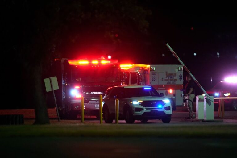 Emergency vehicles arrive at Riverbend Maximum Security Institution after the execution of Christa Pike was halted on September 30, 2026, in Nashville.