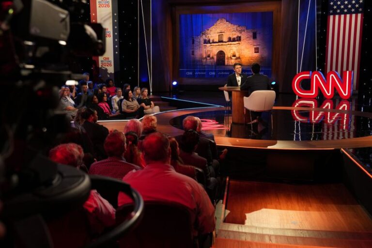James Talarico during a CNN and Jubilee Town Hall in Fort Worth, Texas, on Wednesday, October 14.