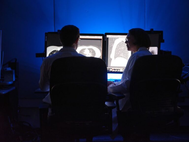 Dr. Lecia Sequist and Dr. Florian Fintelmann at Mass General Brigham Cancer Institute in Boston.