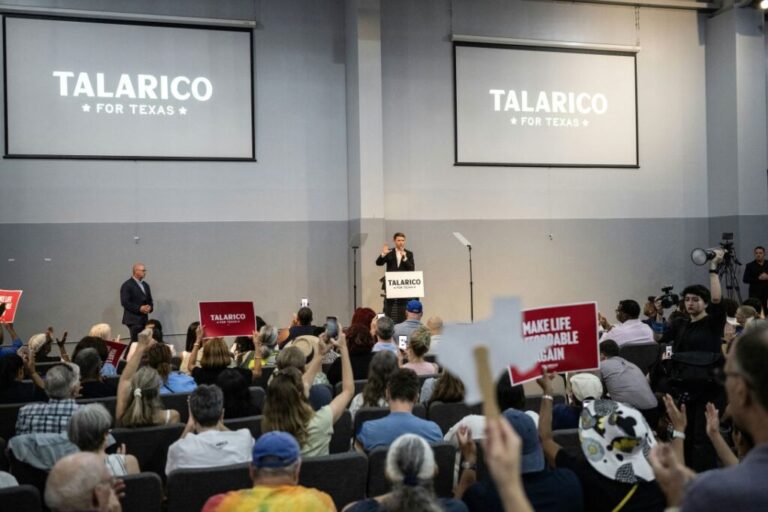 James Talarico speaks during a rally in Houston on September 13, 2026.