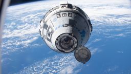 Boeing Starliner Spacecraft 2 approaching the ISS in May 2022, during Orbital Flight Test 2.
