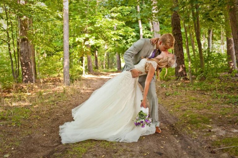 Peter and Amy's wedding day. Peter had no idea his blushing bride would later punch him in the nose.