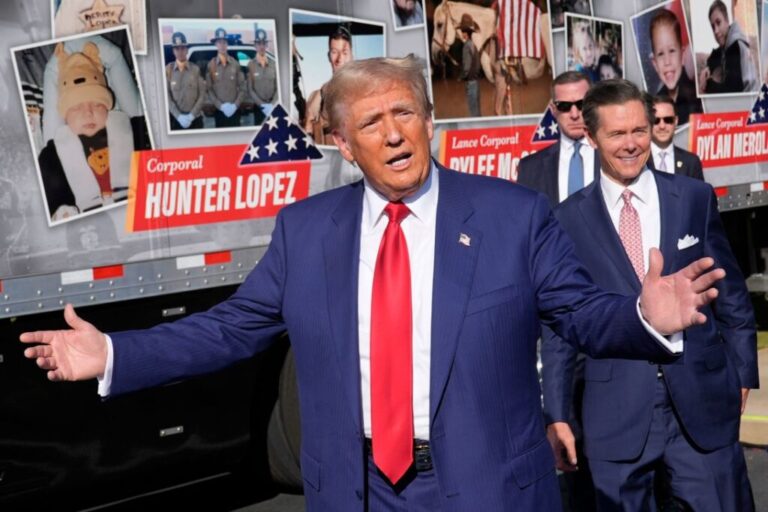 Ralph Reed, founder and chairman of the Faith and Freedom Coalition, watches as Donald Trump speaks to a crowd after a faith town hall at Christ Chapel Zebulon in Zebulon, Georgia, on October 23, 2024.