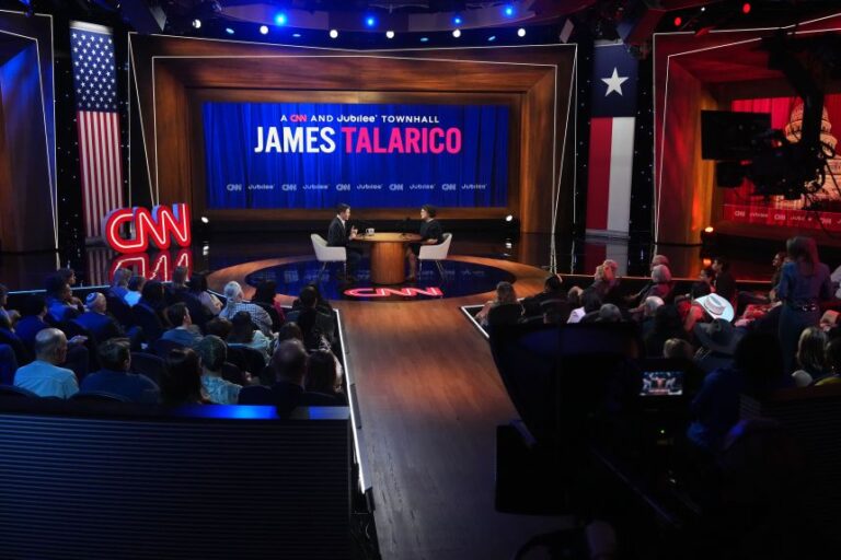 James Talarico speaks at a CNN Town Hall in Fort Worth, Texas, on October 14.
