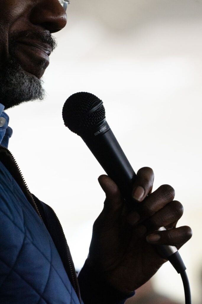 Sen. Raphael Warnock speaks during a meet-and-greet event with Chris Pappas in Nashua, New Hampshire, on October 6.