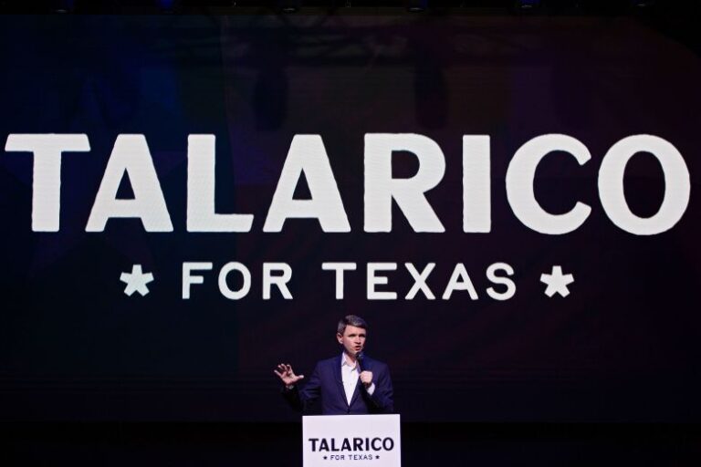 Democratic candidate for US Senate in Texas James Talarico speaks at a campaign rally in Houston in March.